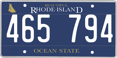 RI license plate 465794