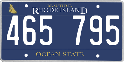 RI license plate 465795