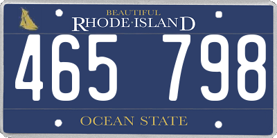 RI license plate 465798