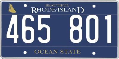 RI license plate 465801