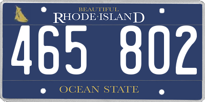 RI license plate 465802