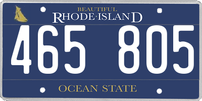 RI license plate 465805