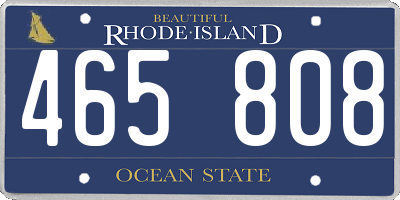 RI license plate 465808