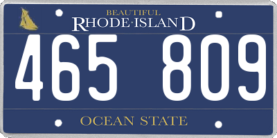 RI license plate 465809