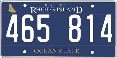RI license plate 465814