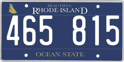 RI license plate 465815