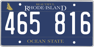 RI license plate 465816