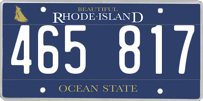 RI license plate 465817