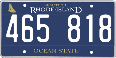 RI license plate 465818