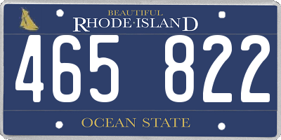 RI license plate 465822