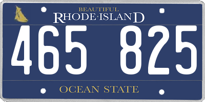 RI license plate 465825