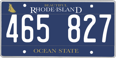 RI license plate 465827