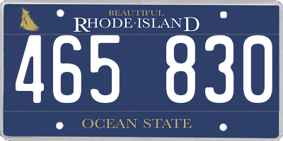 RI license plate 465830