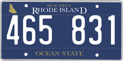 RI license plate 465831