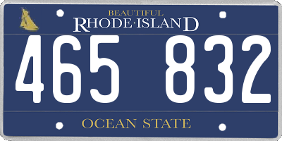 RI license plate 465832
