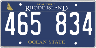 RI license plate 465834