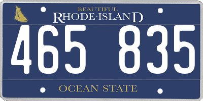 RI license plate 465835