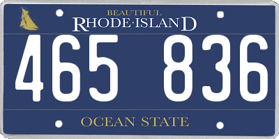 RI license plate 465836