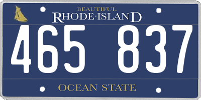 RI license plate 465837