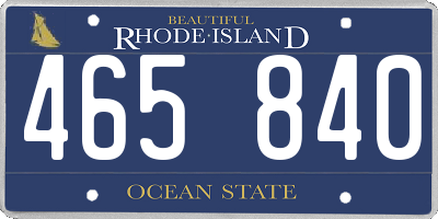 RI license plate 465840