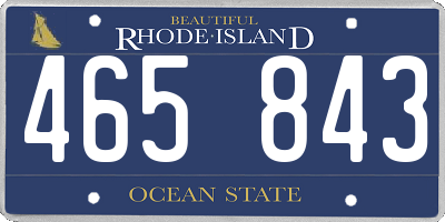 RI license plate 465843