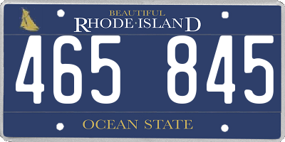 RI license plate 465845