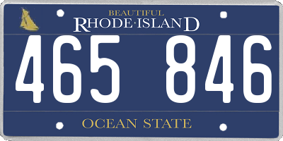 RI license plate 465846