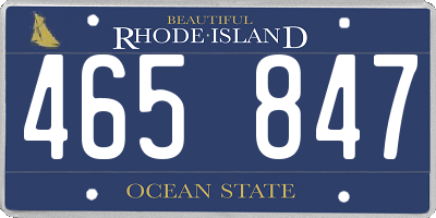 RI license plate 465847