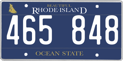 RI license plate 465848