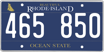 RI license plate 465850