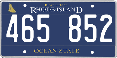 RI license plate 465852
