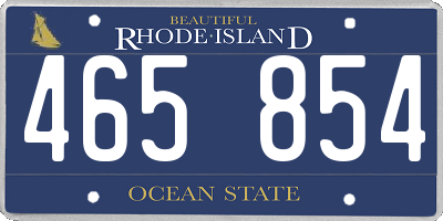 RI license plate 465854
