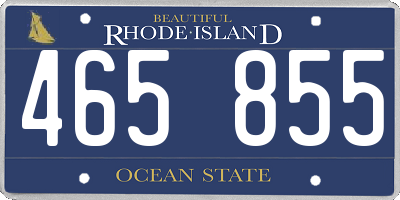 RI license plate 465855
