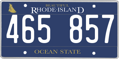 RI license plate 465857