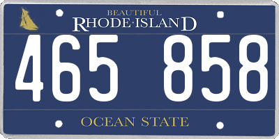RI license plate 465858