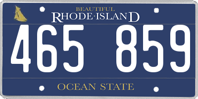 RI license plate 465859