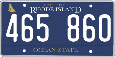 RI license plate 465860