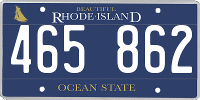 RI license plate 465862