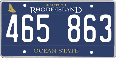 RI license plate 465863