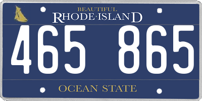 RI license plate 465865
