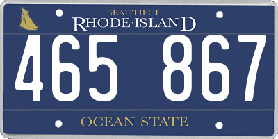 RI license plate 465867