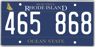 RI license plate 465868