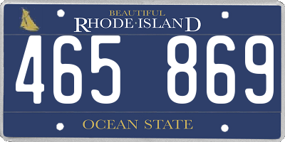 RI license plate 465869