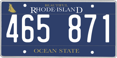 RI license plate 465871