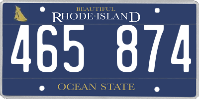 RI license plate 465874