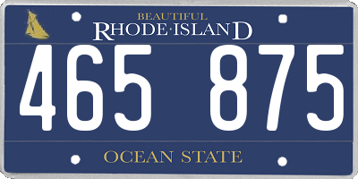 RI license plate 465875