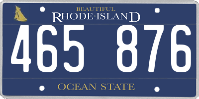 RI license plate 465876