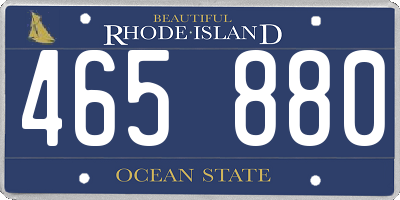 RI license plate 465880