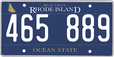 RI license plate 465889