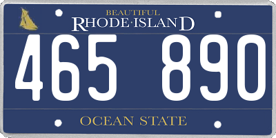 RI license plate 465890